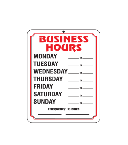 Business Hours Sign