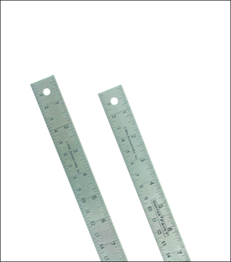 12 in. Stainless Steel Ruler with Patented Centerpoint Scale