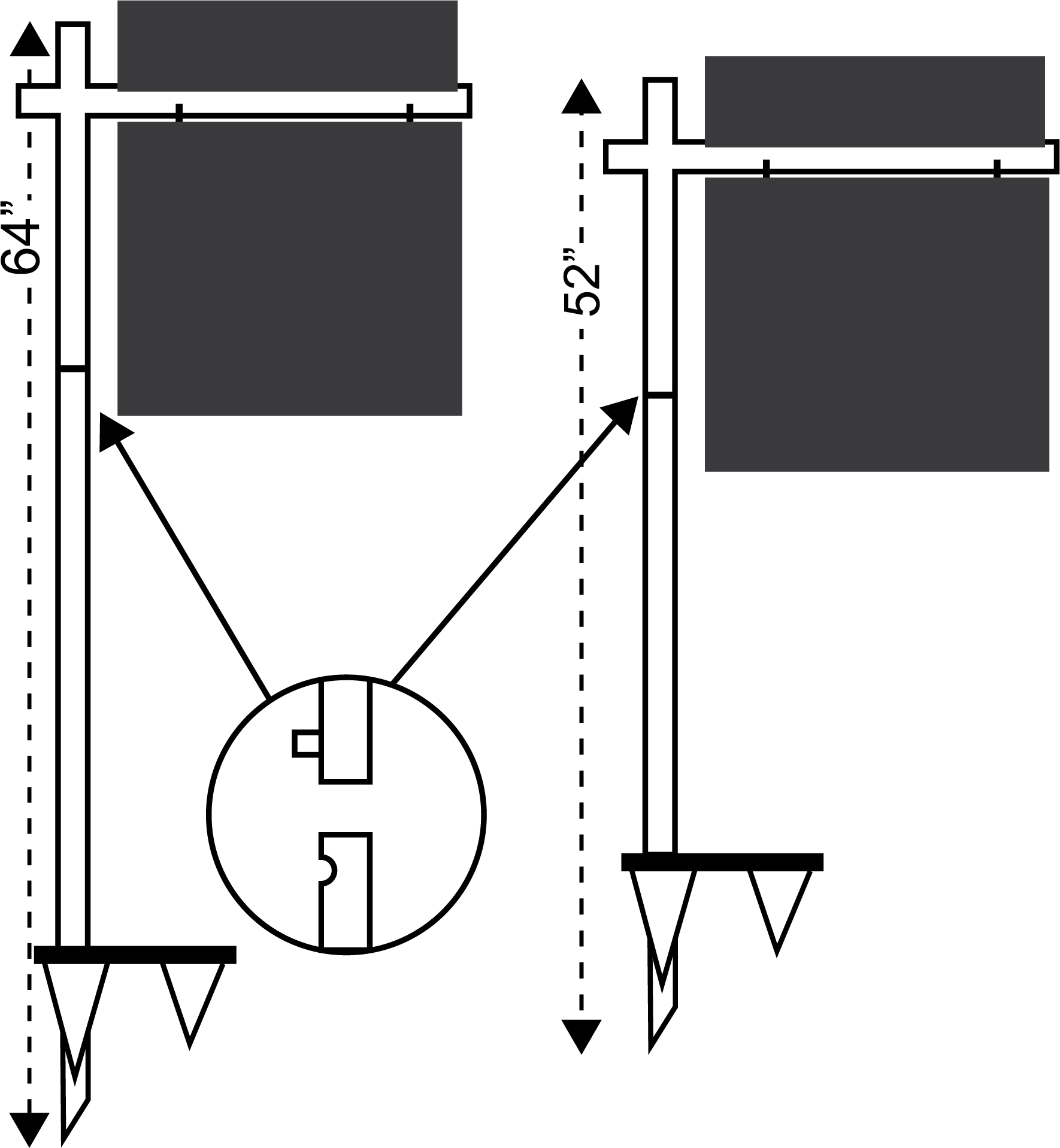 Colonial Yard Sign Post 64 Inch