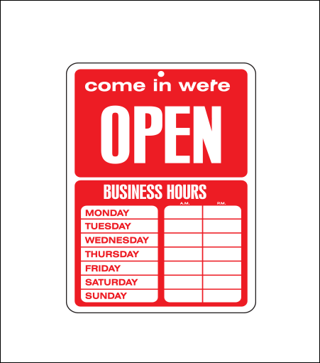 Economical Business Hours Sign