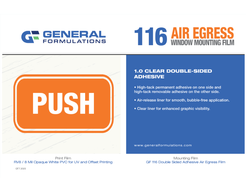 General Formulations® 116 Clear Glass Mounting Film