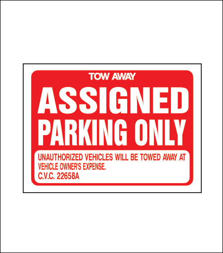 Assigned Parking Only Sign