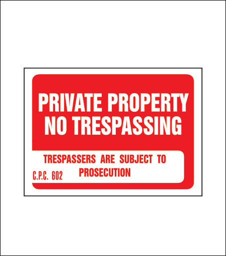 Private Property No Trespassing Sign