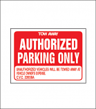 Authorized Parking Only Sign