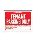 Tenant Parking Only Sign