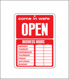 Economical Business Hours Sign