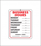 Business Hours Sign